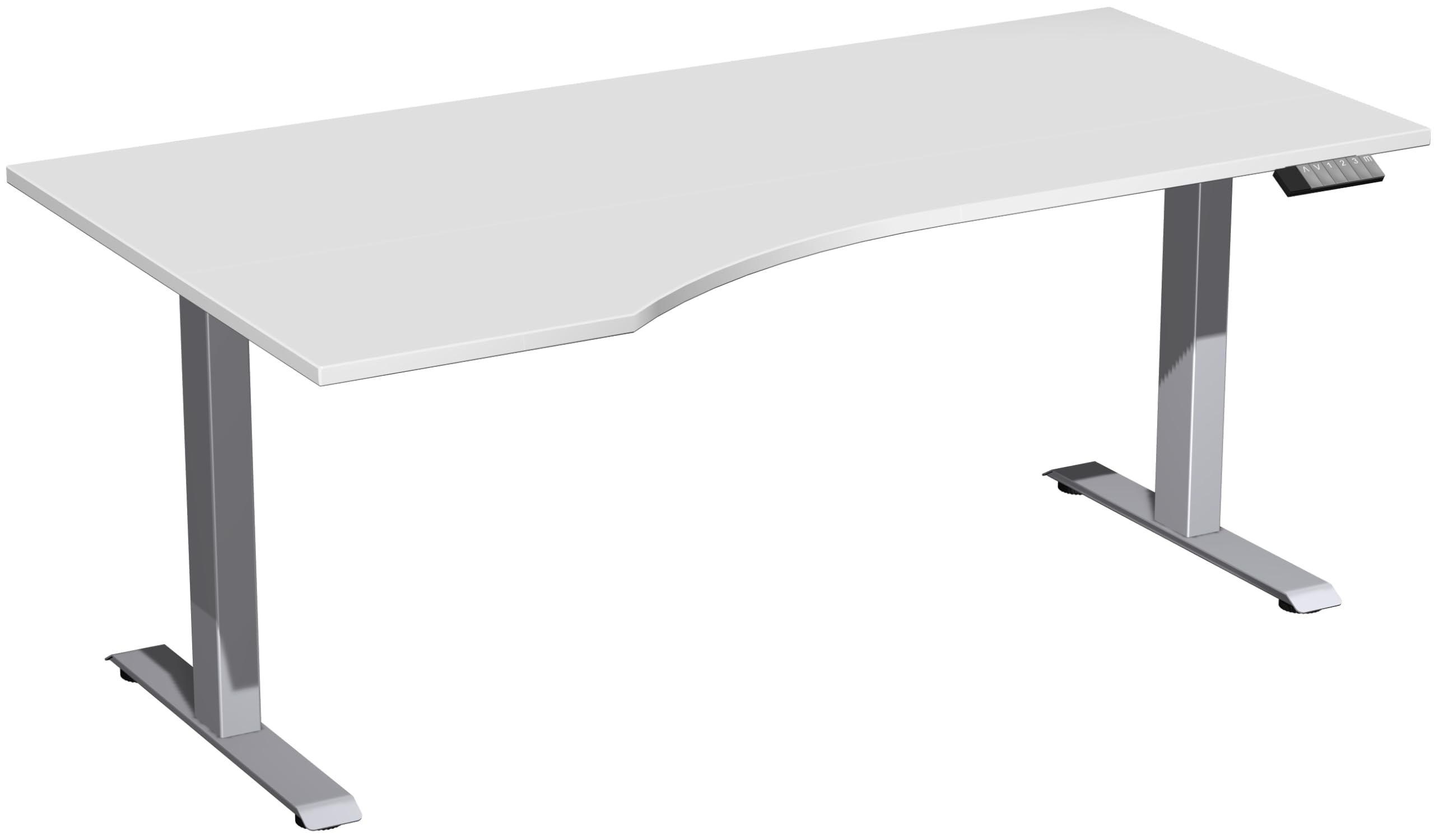 Elevate Basic Table élévatrice électrique à gauche avec vis d'équilibrage au sol, réglable en hauteur 1800 x 1000 x 730-1230 mm (gris clair/argent)