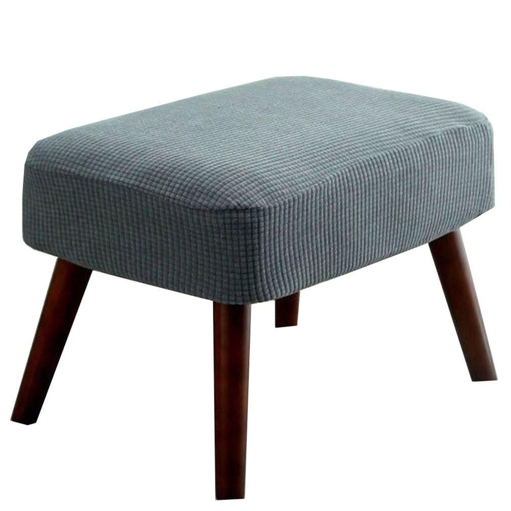 Stool Covers Rectangle, Stretch Rectangle Bar Stool Covers Elastic Vanity Stool Cover Jacquard Chair Seat Slipcover Counter Stool Covers Saddle Seat Cover For Wooden Metal Bench ( Color : Dark Grey ) โ image 1