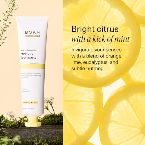 Image of Boka Probiotic Toothpaste - Fluoride Free, Nano Hydroxyapatite Toothpaste - Made with Probiotics - Citrus Mint, 4 Fl Oz, 1Pk