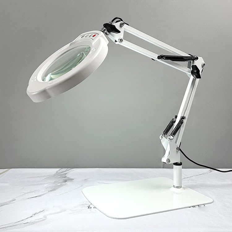 Loupe LED en verre véritable de 10,2 cm avec 5 modes de couleur blanc C