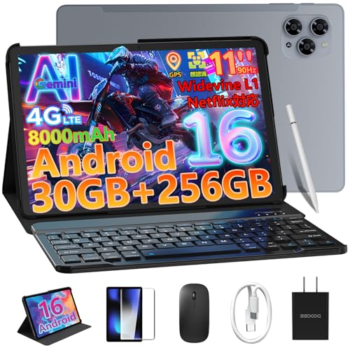 【Android16 4G LTE タブレット】DOOGEE G6 アンドロイド16 タブレット 11インチ 30GB+256GB+2TB TF拡張 90Hz IPS大画面 Widevine L1 Netflix対応 顔認識 13MP/5MPカメラ 8コアCPU T7250 8000mAh Type-C充電 4G LTE+5GWiFi+BT5.0+GPS対応 Wi-Fiモデル SIMフリー