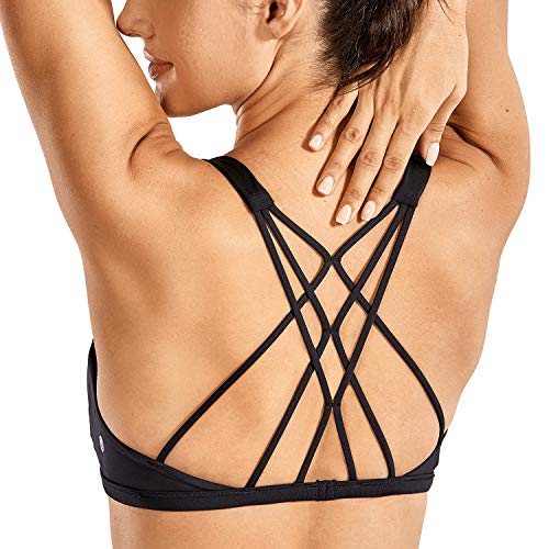 CRZ YOGA Sujetador Deportivo Yoga para Mujer Ejercicio Fitness Ropa Interior Negro S