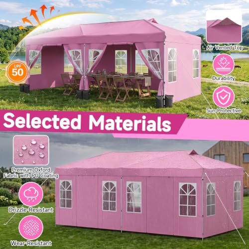 Image of Tangkula 10x20 Ft Pop Up Canopy with Center Lock
