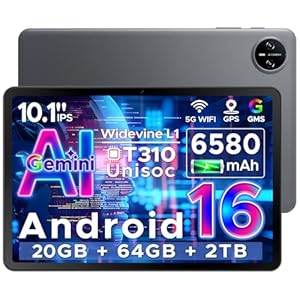 DOOGEE Tab A9 Android 16 Tablet 10 Pulgadas Gemi AI, Unisoc T310, Tablet para Niños 6580mAh, 20GB RAM/64GB ROM, Cámara Principal 8MP, Tablets Altavoces Duales, Bluetooth 5.0, OTG, Jack 3.5mm, Face ID