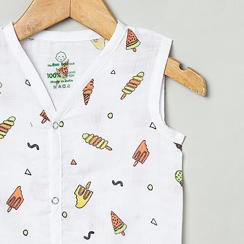 Image of The Boo Boo Club Extra Soft Organic Cotton Muslin Jhabla for Baby (Set of 4). GOTS Certified | 18-24 Months