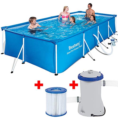 Bestway FAC56424 Piscine Splash Frame Pool + FAC5700.0L, Bleu, 400x211x81 cm Bestway FAC56424 Piscine Splash Frame Pool + FAC5700.0L, Bleu, 400x211x81 cm