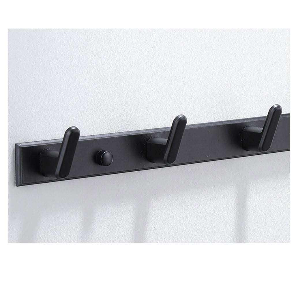 Lmysxaoz Black4 Vintage Metal Coat Rack Wall Mount, Aluminum Thickened Hooks Hanging Rail Antique Clothes Towel Racks For Bathroom Entryway Bedroom Behind The Door 6Hook