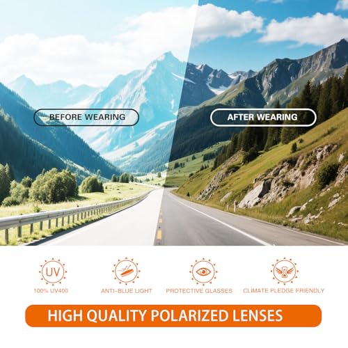 suoso Polarized Sports Sunglasses for Men: UV400 Protection Glasses Womens Wrap Around Goggles for Driving Fishing4