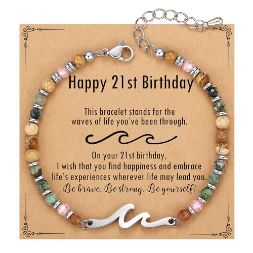 Image of TONY & SANDY Friend Gifts for Women, Unique Birthday Gifts for Women, Sister Gift from Sister, Wave Bracelet, Christmas Stocking Stuffers for Woman Female, Bestie Friendship Bracelets