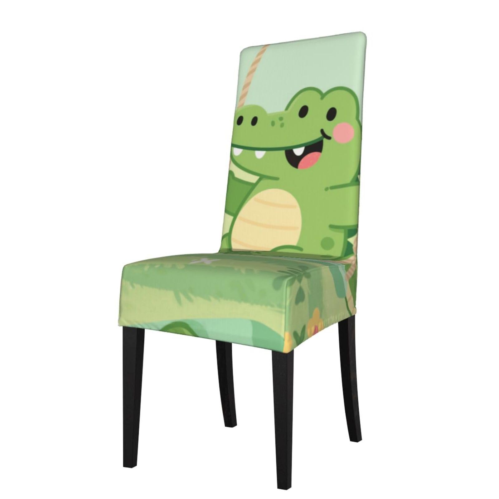 FodPand Alligator Dining Room Chair Cover Stretch Parsons Chair Slipcovers Removable Washable Chair Protectors Cover High Elastic Seat Protector for Home,Kitchen, Hotel, Banquet