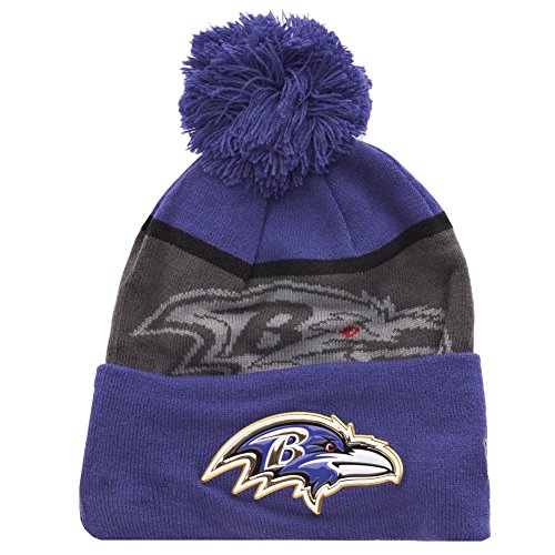 New Era NFL Baltimore Ravens Gold Collection Team Color Knit Beanie, One Size fits All, Black/Gray