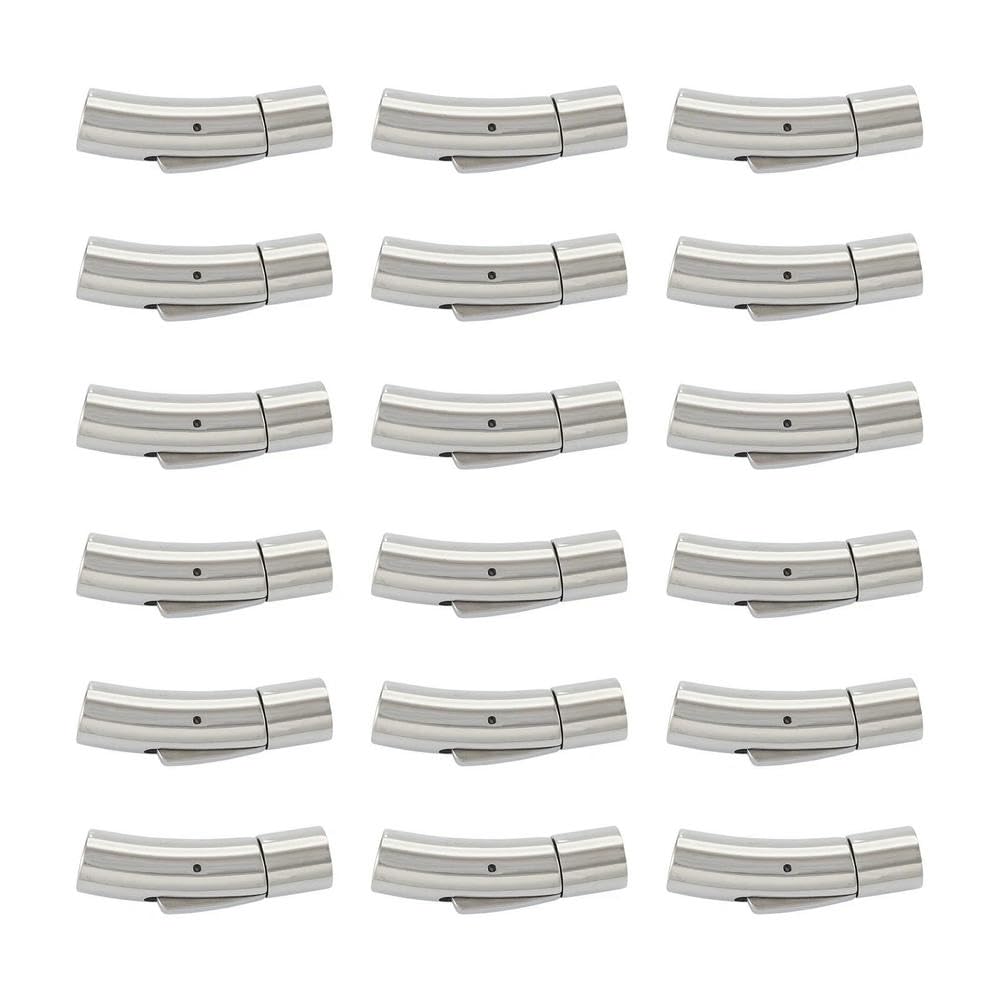 Lot de 10 à 20 fermoirs à baïonnette en Acier Inoxydable, Trous de 3/4/5/6 mm, fermoirs à Pression pour Bracelets en Cuir, Accessoires de Fabrication de Bijoux