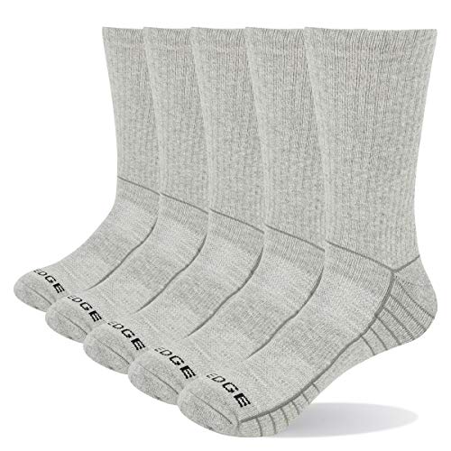 YUEDGE 5 Pairs/Pack Women's Outdoor Recreation Socks Moisture Wicking Cotton Cushion Crew Walking