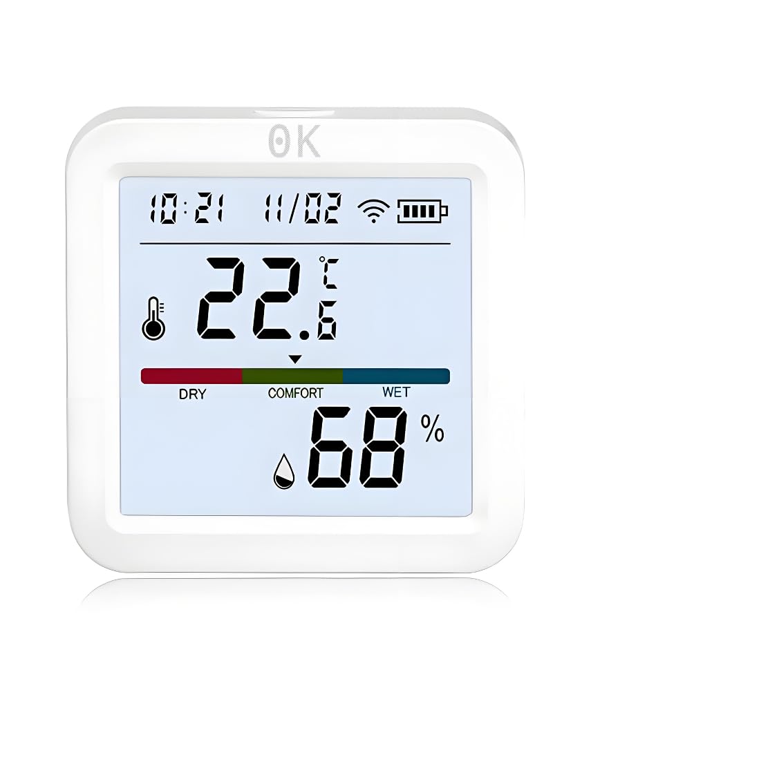 Zero Kelvin WiFi Smart Temperature & Humidity Sensor – App-Controlled Thermometer Hygrometer with Backlight & Smart Alerts