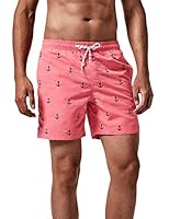 MaaMgic Badehose Herren Schnelltrocknende Badeshorts Jungen Strand Strandurlaub Surf Freizeit Laufen Sport mit Netzfutter Taschen einstellbare Kordelzug MEHRWEG-M-Anker Pink
