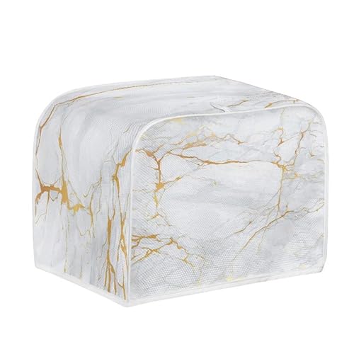 Kuiaobaty Dimensioni della copertura del tostapane del marmo dell'oro bianco due fette 11.5x8x8Inches, copertura del panno del forno del pane del tessuto, copertura del piccolo elettrodomestico