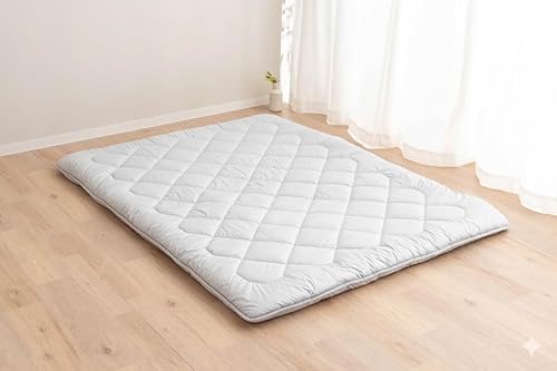 Miniatura 11 de EMOOR Colchón de futón japonés CLASSE y sábana bajera ajustable PRESSO Twin fabricado en Japón, algodón (blanco) plegable cama para dormir tatami