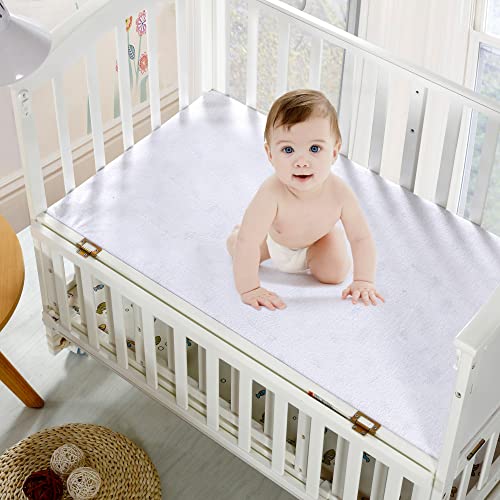 Image of Mellanni Waterproof Toddler Mattress Protector - 16" Fitted Deep Pocket - Breathable Waterproof Crib Mattress Protector - Washable Waterproof Mattress Cover (Crib/Toddler Bed)