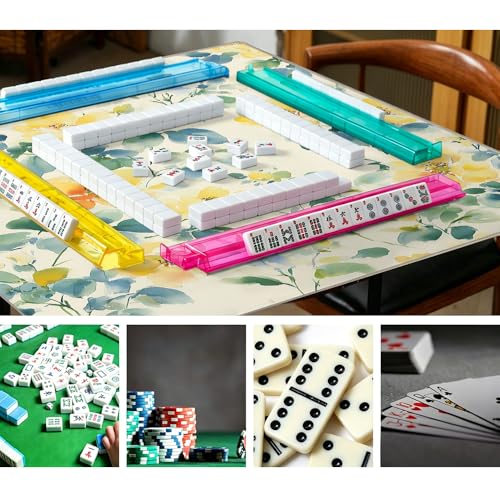 Tapete de Mahjong Acuarela Floral Amarillo/Cian 33x33 in miniatura 3