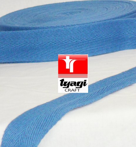 30mm Pure Cotton Tape Herringbone Webbing Strap Tent Upholestry Bags Edeging Bunting Wedding Craft Dark Blue 20 MTR Tyagi Craft