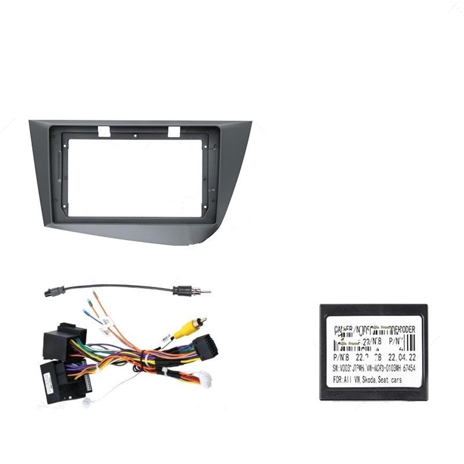 Rama radia samochodowego Samochodowe ramki montażo Pasuje do SEAT LEON 2005-2012 9-calowa rama radia samochodowego multimedialnego, uchwyt montażowy deski rozdzielczej, kabel adaptera