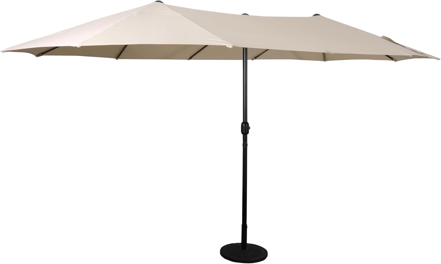 EMMA + OLIVER Ewing 15 FT Weather and Water-Resistant Triple Head Patio Umbrella with Crank Handle and Easy Tilt