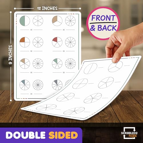 Tableau fractions effaçable SCRIBBLEDO avec grille visuelle - 7