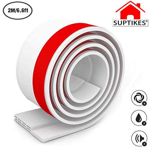 6.56Ft Door Draft Stopper Under Door Seal for Exterior/Interior Doors, Door Sweep Strip Under Door Draft Blocker, Soundproof Door Bottom Weather Stripping, 2