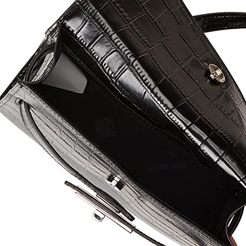 Steve Madden Womens Steve Mdden Dignify Croco Top Handle Bag, Black, No Size Us #TOP4