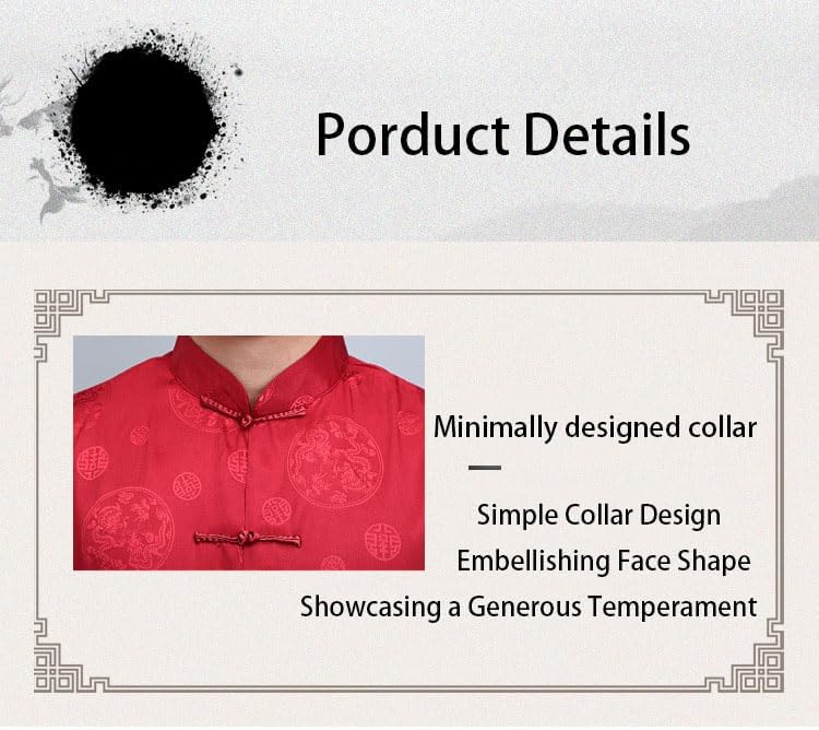 Chinese Tang Suit Traditional Uniform Short Sleeve Top Kungfu Shirt for Men - Image 5