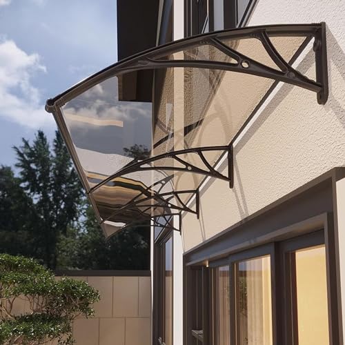 Couverture en polycarbonate résistant à 99% aux UV pour auvent de porte marron