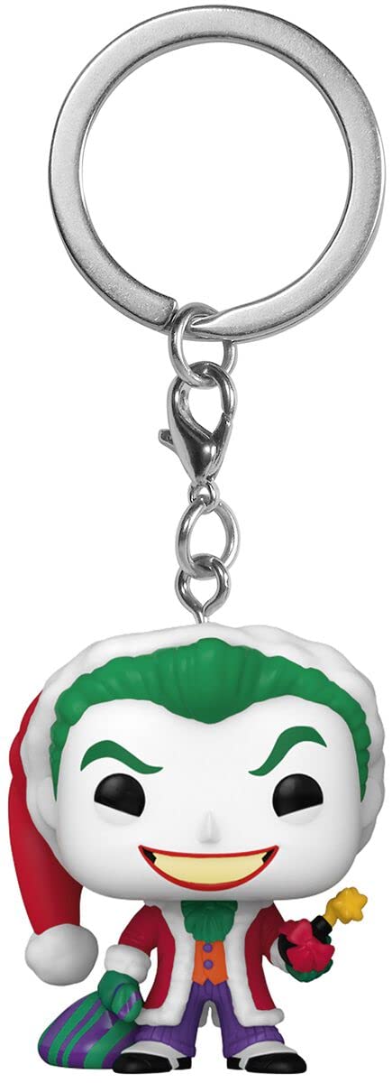 Funko Pop! Schlüsselanhänger DC Comics – The Joker Holiday Edition – Ca. 5 Cm – Offizielle Sammelfigur Aus Vinyl