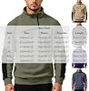 Sudadera de golf para hombre con cuello alto, cremallera 1/2, forro polar, cortavientos, con bolsillo en el pecho y codo reforzado 6