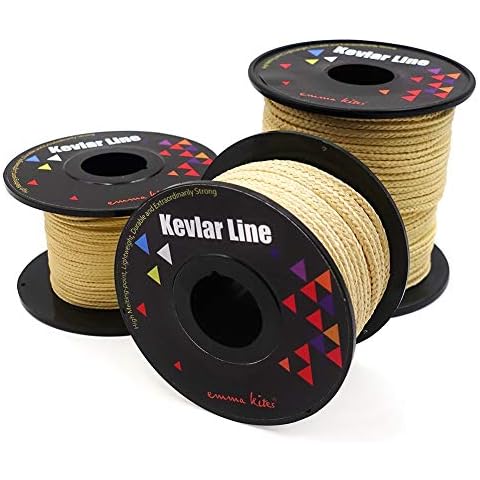 emma kites 100% Kevlar Braided Cord 150Lb 100Ft Low Stretch High Strength Fishing Assist Cord Camping Hiking Cordage Paracord Shock Cord Replace Repair Cover