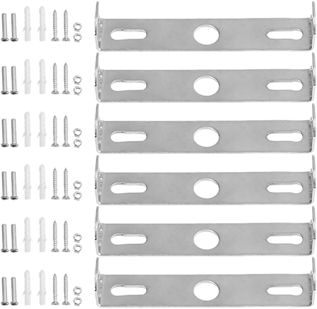 6 Set Ceiling Light Bracket Mounting Kit with Iron Material and Flexible Installation Design, Silver Flush Mount Light Fixture Hardware for Bedrooms and Commercial Spaces