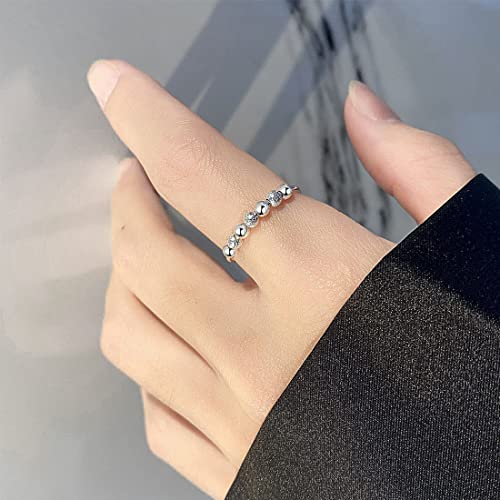 Bague avec perles rotatives en argent 925 pour de la relaxation douce - 2