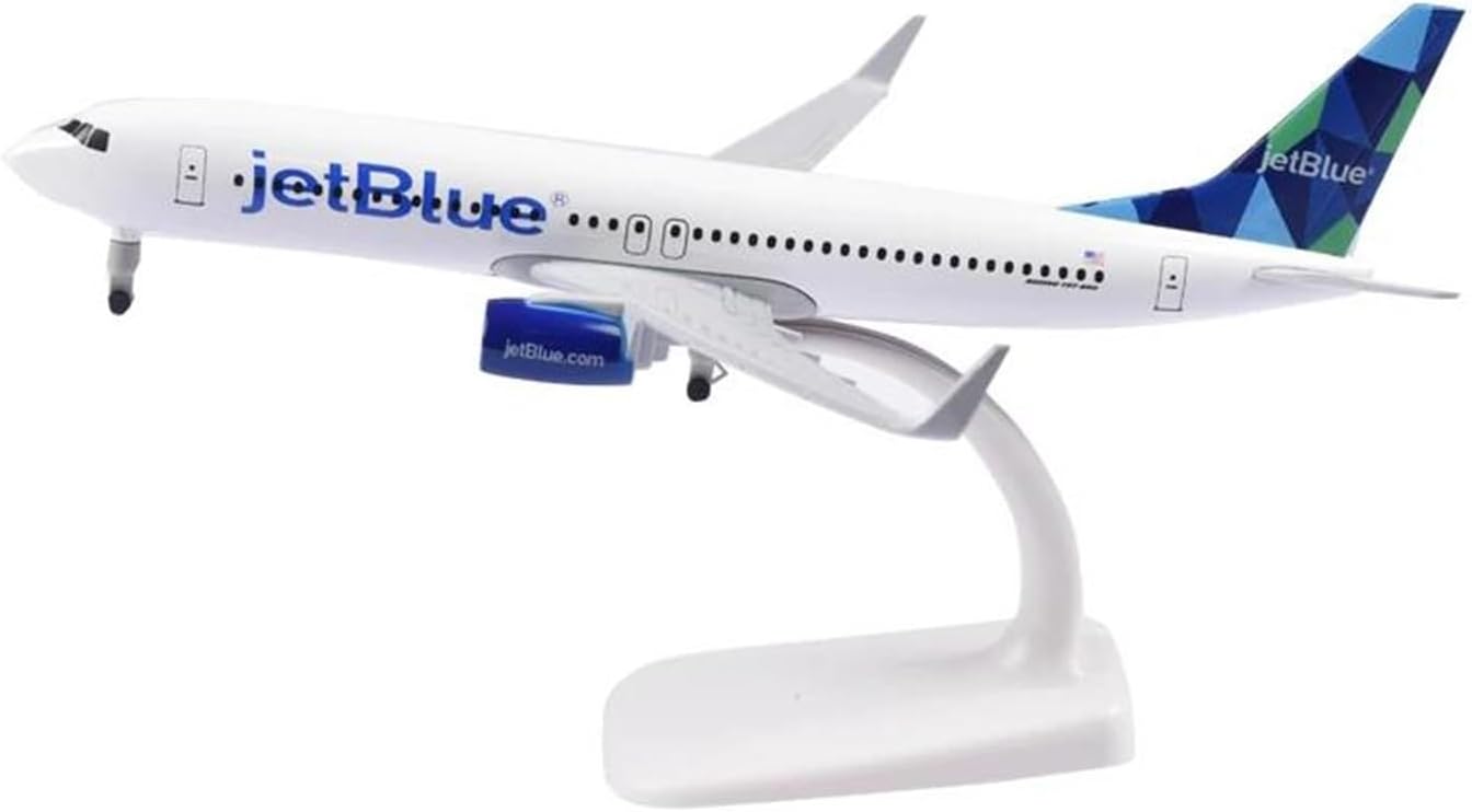 Miniature Scale 1 100 for 20cm JetBlue Airlines B737 Plane Model Diecast Metal Aircraft Collectible Ornament Toy Flying Toy Game Kits