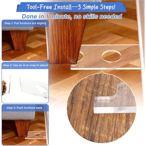 Bloqueador antideslizante transparente para sofá, protector ajustable contra roces en pared 7