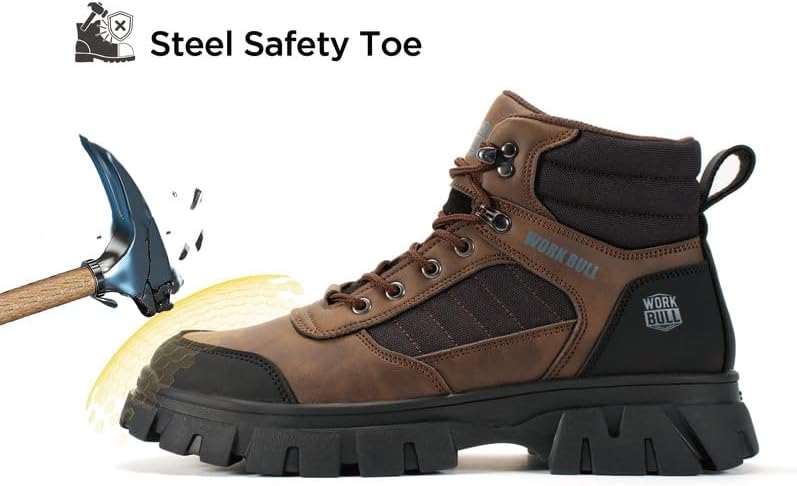 Men's 6 Inch Steel Toe Work Boots