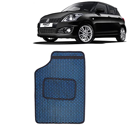 Image of Kingsway Dotted Design Car Floor Foot Mats Universal Fit for Maruti Suzuki Swift, Model Year : 2011-2017, Water and Dustproof, Color Blue, Set of 5 Pieces