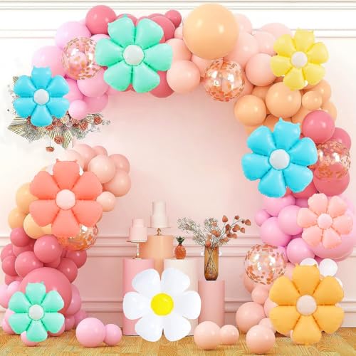 JIAHAO 14 Pcs Daisy Balloons, Colorful Aluminum Foil Flower Balloons for Wedding Birthday Party Decor by JIAHAO - Used condition - Image 3