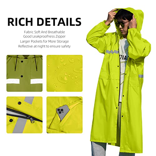 Image of Coralrain Long Hooded Raincoat Safety Waterproof Emergency Rain Jacket Poncho for Men Women Adults