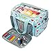 Coopay Bolsa de Almacenamiento de Hilo de Tejer Azul Cielo, Bolsa de Tejido Portátil para Bola de Hilo, Bolsa de Mano para Hilo Textil con Múltiples Bolsillos, Ideal para Amantes del Tejido