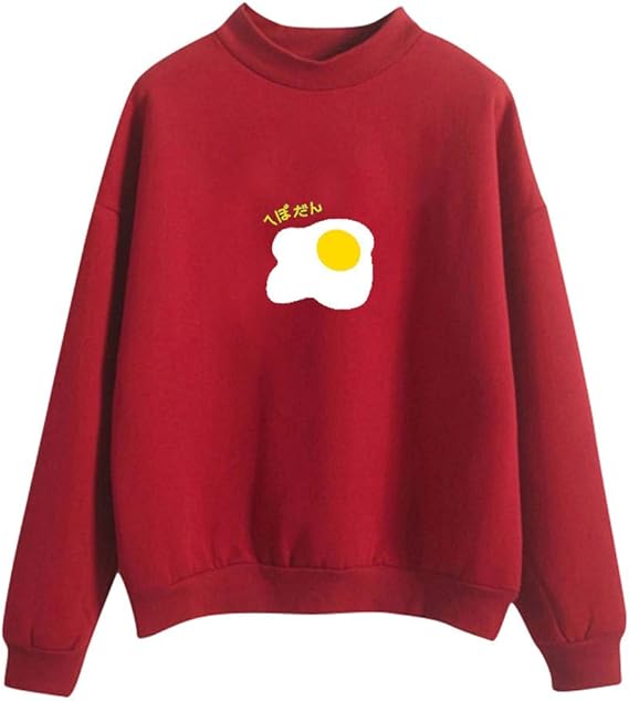 Amazon Co Jp Yumiki レディース トレーナー へぼだん 漫画柄 可愛い 面白い 単色 ハロウィン 仮装 上着 目立つ シンプル プルオーバー カジュアル 長袖 快適 イベント ゆったり パーカー 冬服 コスチューム Halloween Costume 万聖節 ストリート 日韓風 L レッド
