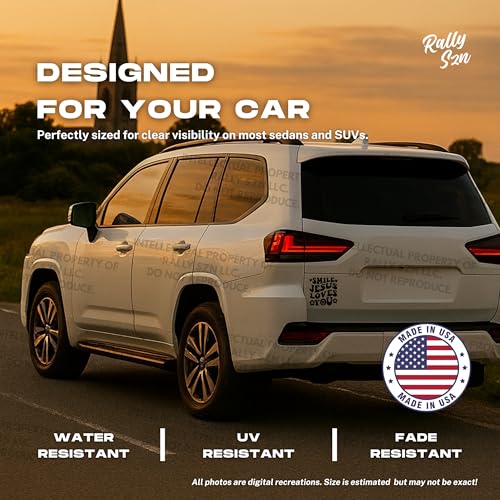 Image of Smile Jesus Loves You - Christian Jesus Cross Car Vinyl Decal Bumper Sticker for Car, Wall, Window, Vehicle, Weather Resistant, Viral (2, Black)