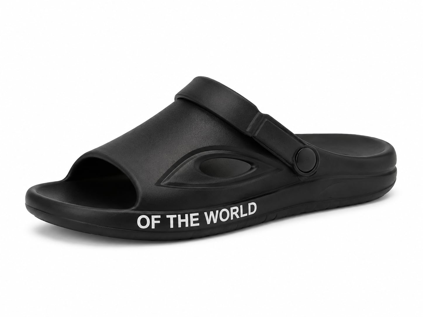 Mens Stylish Casual Slides | Lightweight Black Open Toe Slippers | Comfortable Footwear For Daily Wear | Easy Slip On Design-image-39