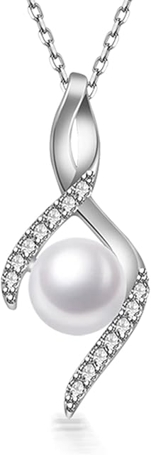 PHNIBIRD Freshwater Pearl Necklace 925 Sterling Silver Necklaces for Women Birthday Mothers Day Valentines Gifts for Her