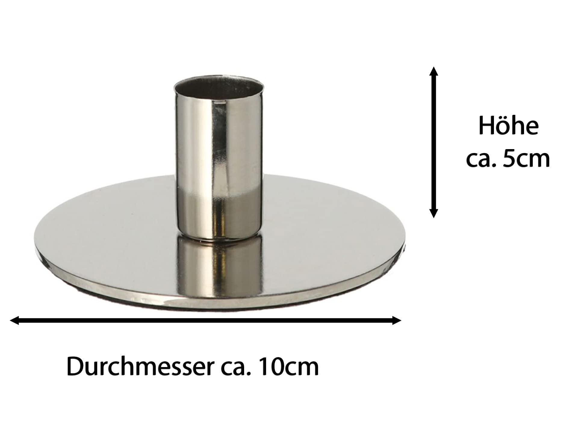 Novaliv 12er-Set Stabkerzenhalter Metall Silber 10x5cm weihnachtliche Tischdeko Kerzenständer Kerzenpin scandic chic Home Deko Vintage Kerzenhalter Retro Wohnzimmerdekoration Dekoschale