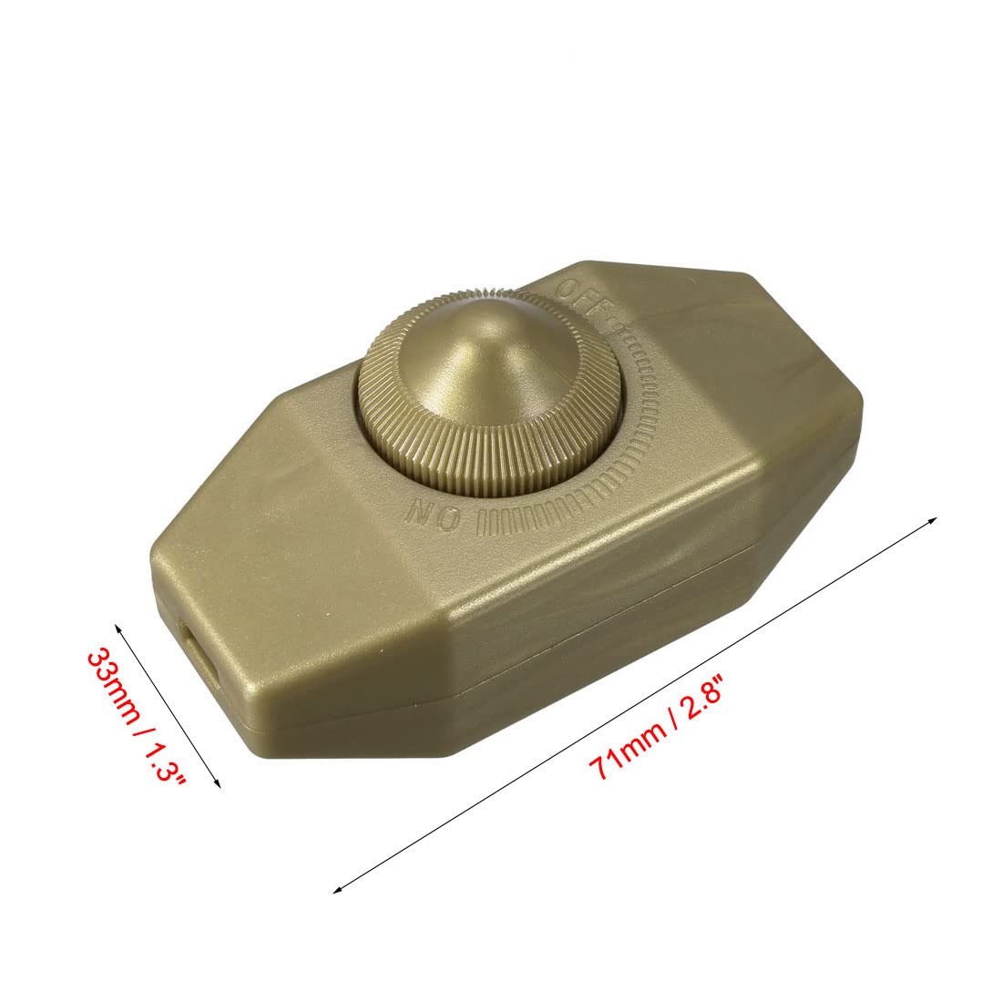 Interruttore rotante con cavo AC 250 V 2 A Dimmer for lampada a cursore 100 Watt Giallo