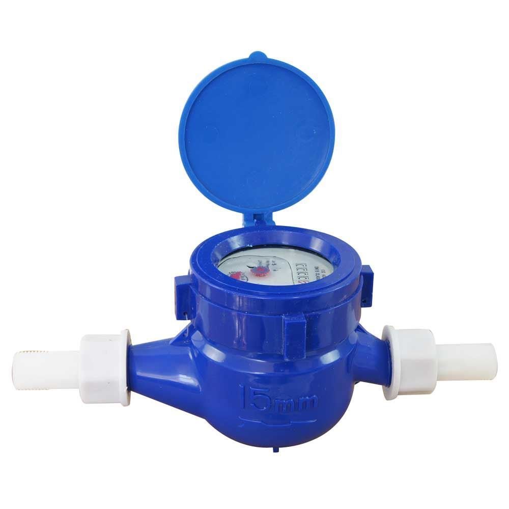 Katsu Tools Katsu Cold Water Meter, 15Mm Abs Plastic Garden Home Water Flow Measuring Meter, Wet Type 15180515